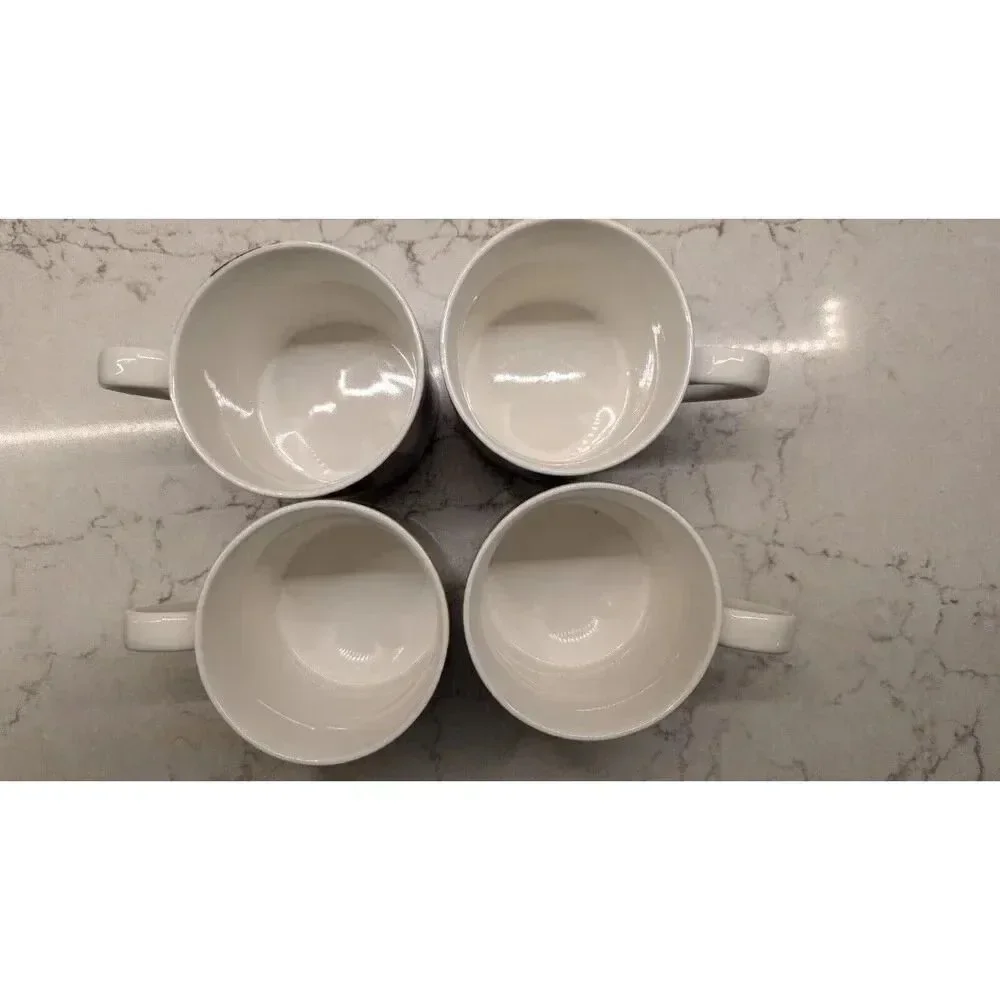 Four Mikasa Gourmet Basics OWLS coffee mugs Paul Brent design